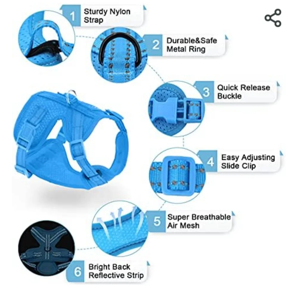 Supet Cat Harness and Leash Set for Cat, Small Size, Adjustable & Reflective